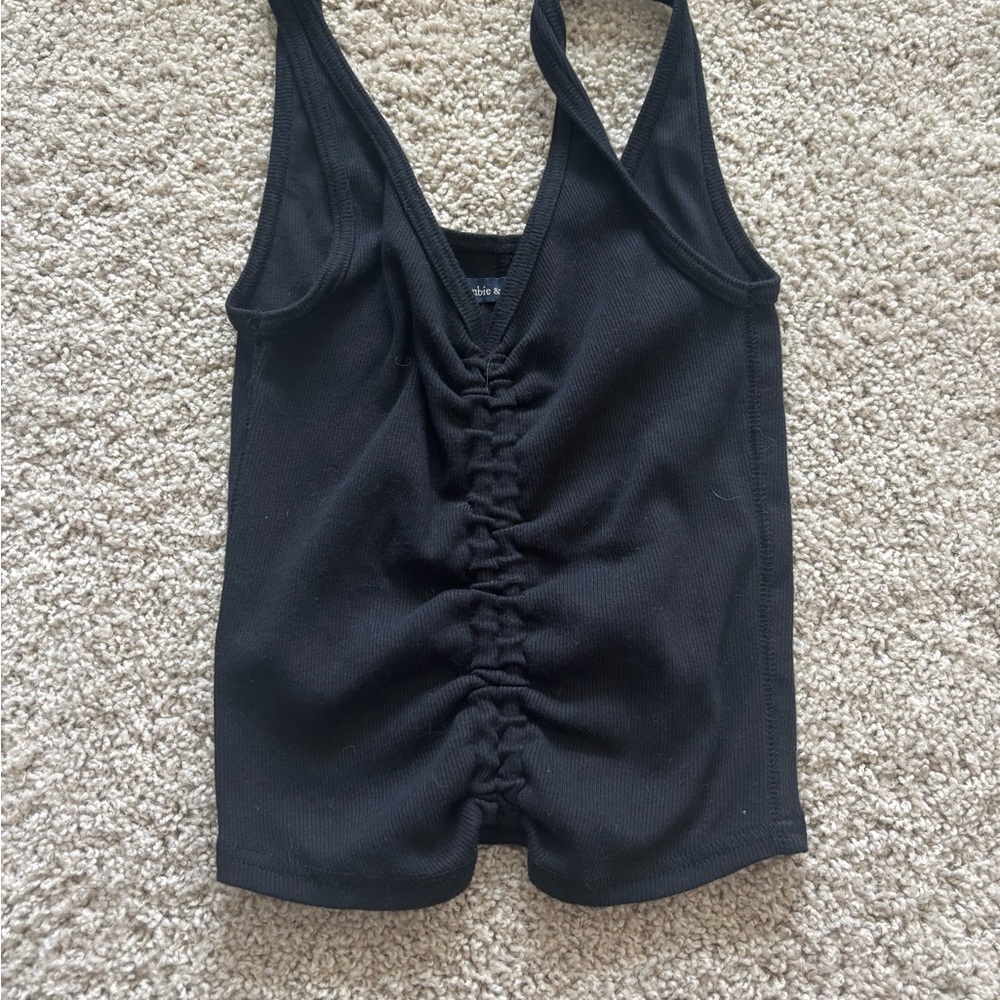 Abercrombie & Fitch Black Ruched Tank Top